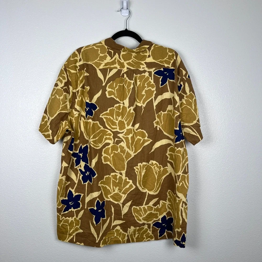 J.‎ Crew Men's Short Sleeve Camp Collar Hemp Cotton Blend XL